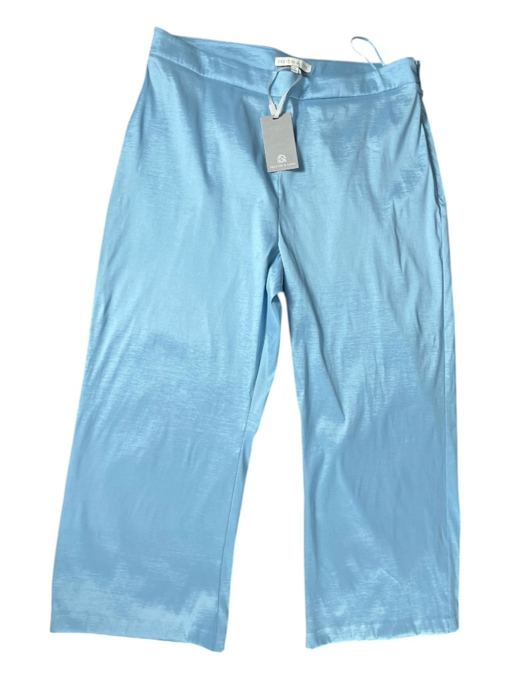 NWT Preston & York Light Blue Satin Textured Wide Leg Pants Size 16